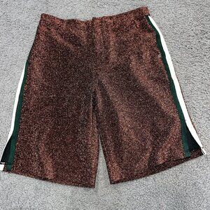SCOTCH & SODA Metallic Bronze Bermuda Shorts w/ Racing Track Stripes EUC -Size S